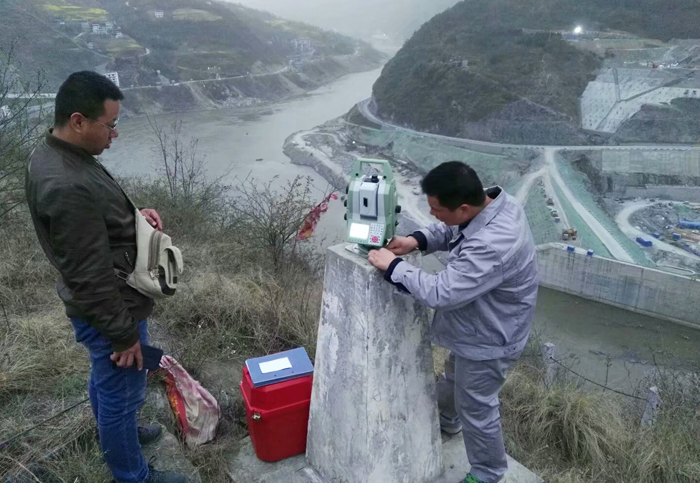 白河安全监测项目完成一等水平位移监测控制网建网工作